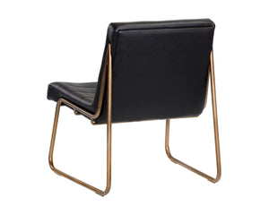 Sunpan Anton Cantilever Dining Chair Sculpted Wood Seat Faux Leather Urban Industrial 112441