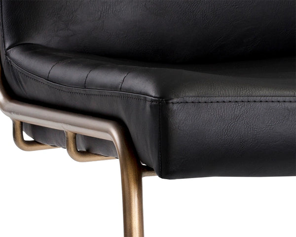 Sunpan Anton Cantilever Dining Chair Sculpted Wood Seat Faux Leather Urban Industrial 112441