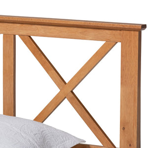 Baxton Studio Baxton Studio Galvin Modern Brown Wood Platform Bed with Adjustable Headboard for Versatile Style Twin SW8219-Rustic Brown-Twin