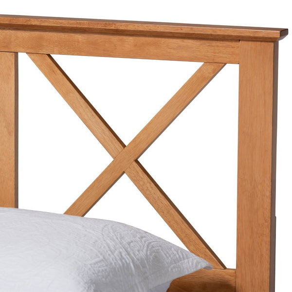 Baxton Studio Baxton Studio Galvin Modern Brown Wood Platform Bed with Adjustable Headboard for Versatile Style Queen SW8219-Rustic Brown-Queen