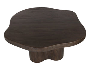 Sunpan Bellona Solid Acacia Wood Pedestal Dining Table Artisan Crafted Sculptural Base 112482