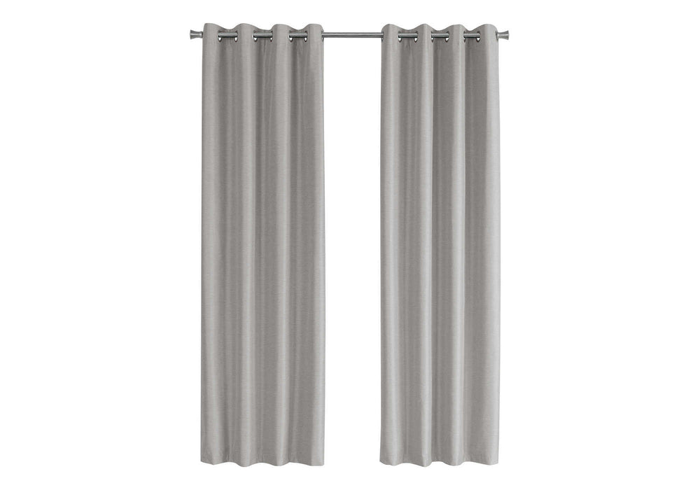 English Elm Curtain Panel Set, 2Pcs, 54"W X 84"L, 100% Blackout, Thermal Insulation, Grommet Grey Design B2710P218777