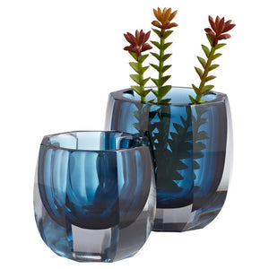 Azure Oppulence Vase Blue/Clear 11253 Cyan Design