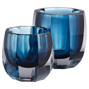 Azure Oppulence Vase Blue/Clear 11253 Cyan Design