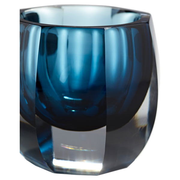 Azure Oppulence Vase Blue/Clear 11253 Cyan Design