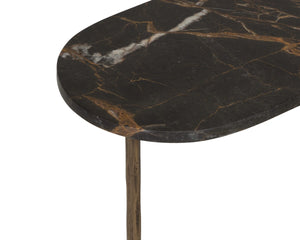 Sunpan Eden Marble Top End Table Hammered Iron Base Artisan Crafted Living Room Accent 112543