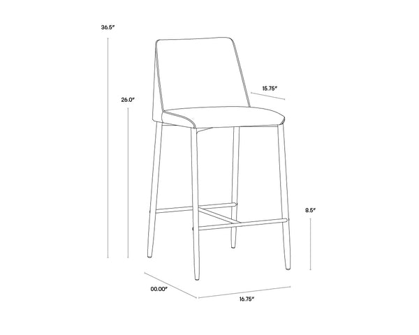 Sunpan Renee Modern Counter Stool in Armour Grey & Dark Slate - Sleek Design for Urban Dining Spaces