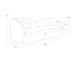 Sunpan Esme Sculptural Boucle Sofa with Organic Curves for a Modern Living Room 112559