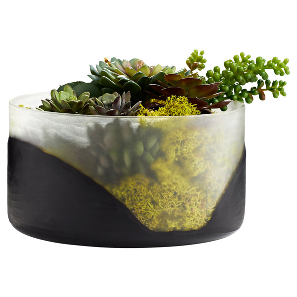 Ominous Frost Vase Clear and Black 11255 Cyan Design