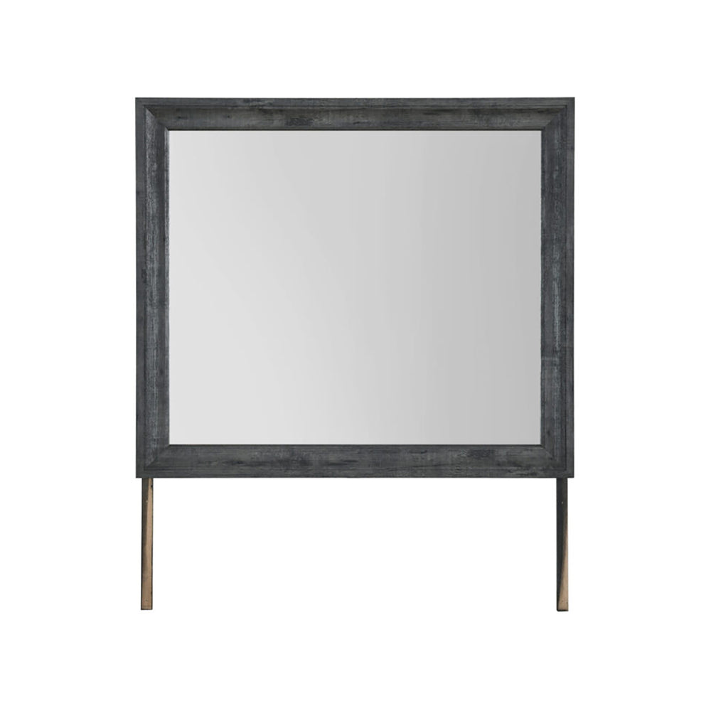 English Elm Mario Gray Large Mirror for Dresser - Contemporary Solid Wood & MDF Frame, Sleek Sturdy Construction B201P410121
