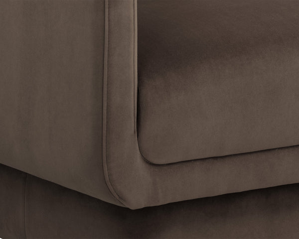 Sunpan Everton Upholstered Lounge Chair with U-Shaped Arms and Square Base for Any Room Brown 112594