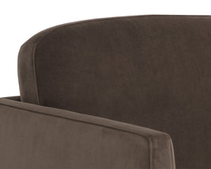 Sunpan Everton Upholstered Lounge Chair with U-Shaped Arms and Square Base for Any Room Brown 112594