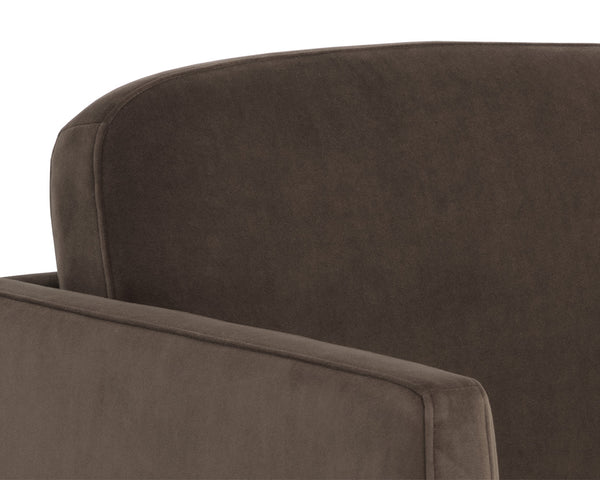 Sunpan Everton Upholstered Lounge Chair with U-Shaped Arms and Square Base for Any Room Brown 112594