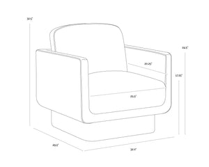 Sunpan Everton Upholstered Lounge Chair with U-Shaped Arms and Square Base for Any Room Brown 112594