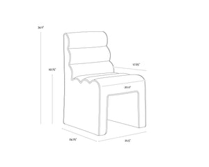 Sunpan Stuart Channel Tufted Dining Chair Gold Upholstered Formal Statement Seating 112597