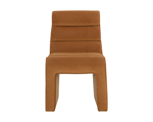 Sunpan Stuart Channel Tufted Dining Chair Gold Upholstered Formal Statement Seating 112597