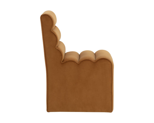 Sunpan Stuart Channel Tufted Dining Chair Gold Upholstered Formal Statement Seating 112597