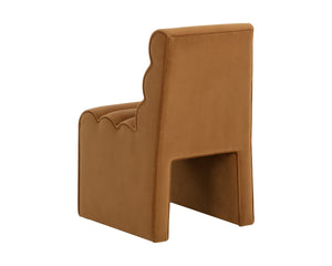 Sunpan Stuart Channel Tufted Dining Chair Gold Upholstered Formal Statement Seating 112597