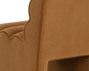 Sunpan Stuart Channel Tufted Dining Chair Gold Upholstered Formal Statement Seating 112597