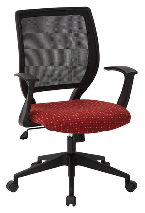 OSP Home Furnishings Screen Back Mesh Task Chair with Lumbar Support and T Arms for Home Office Use Ruby EM51022N-K114
