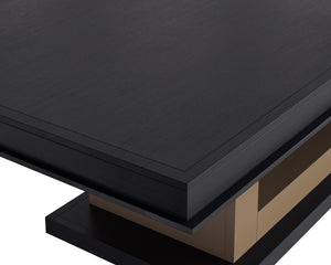 Sunpan Judson Two-Tone Black Oak Dining Table Handcrafted for Large Gatherings 112623
