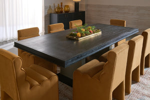 Sunpan Judson Two-Tone Black Oak Dining Table Handcrafted for Large Gatherings 112623