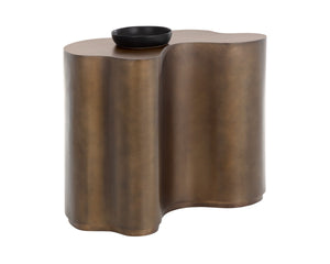 Sunpan Boise Iron Accent Table Handcrafted Brass and Bronze Two Tone Nesting Design Large 112625