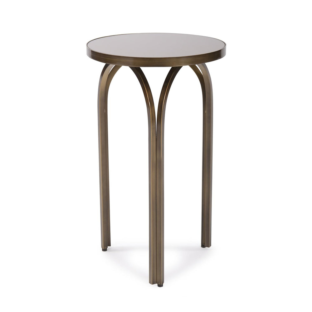 Howard Elliott Palladio Elegant Tea Tint Side Table With Hand-rubbed Bronze Finish And Curved Design For Style Brown Metal 11262-howard-elliott