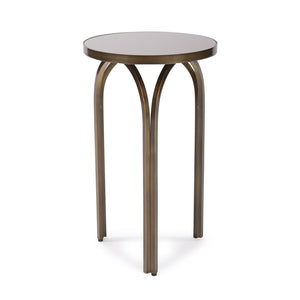 Howard Elliott Palladio Elegant Tea Tint Side Table With Hand-rubbed Bronze Finish And Curved Design For Style Brown Metal 11262-howard-elliott