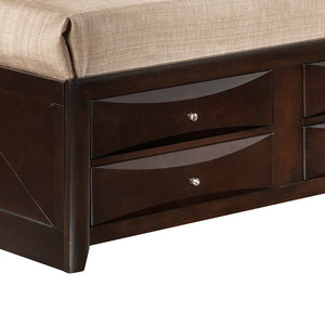 English Elm Marilla Modern Full Storage Bed with Dovetailed Drawers, Real Wood Veneer, Molded Beveled Fronts Cappuccino 19 L x 19 W x 30 H B078S00195