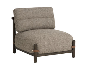 Sunpan Holst Mid-Century Lounge Chair Ebony Frame Leather Strap Accents Reading Room Accent 112673
