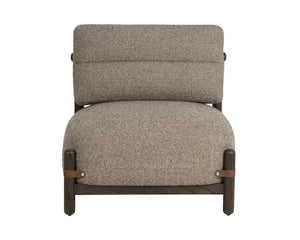 Sunpan Holst Mid-Century Lounge Chair Ebony Frame Leather Strap Accents Reading Room Accent 112673