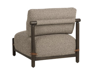 Sunpan Holst Mid-Century Lounge Chair Ebony Frame Leather Strap Accents Reading Room Accent 112673