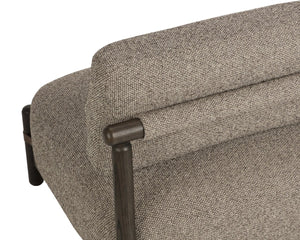Sunpan Holst Mid-Century Lounge Chair Ebony Frame Leather Strap Accents Reading Room Accent 112673