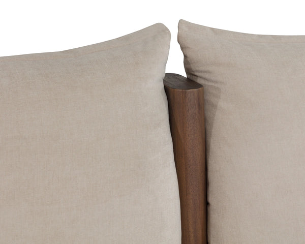 Sunpan Amoris King Upholstered Bed Plush Pillow Headboard Cream Fabric Quiet Luxury 112707