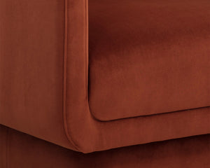 Sunpan Everton Upholstered Lounge Chair with U-Shaped Arms and Square Base for Any Room Orange 112710