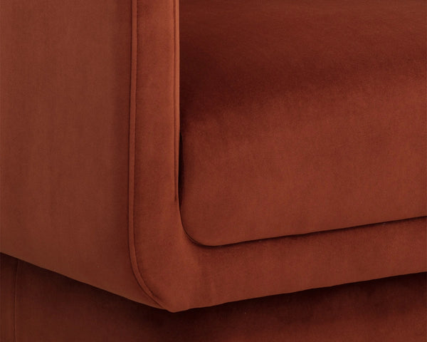 Sunpan Everton Upholstered Lounge Chair with U-Shaped Arms and Square Base for Any Room Orange 112710