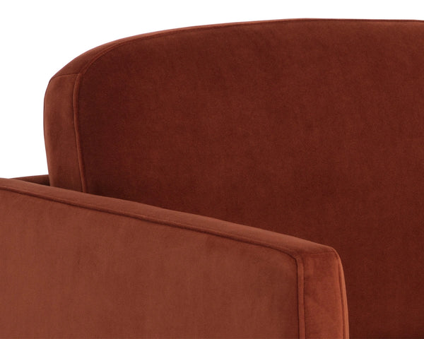 Sunpan Everton Upholstered Lounge Chair with U-Shaped Arms and Square Base for Any Room Orange 112710
