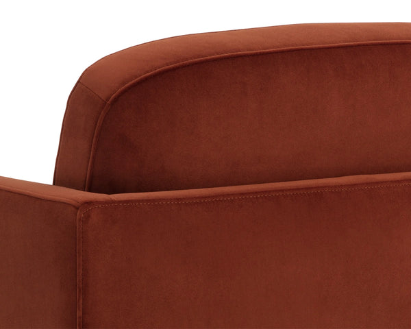 Sunpan Everton Upholstered Lounge Chair with U-Shaped Arms and Square Base for Any Room Orange 112710