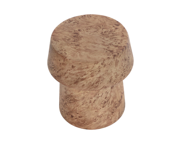 Sunpan Brie Sculptural Concrete End Table Faux Burl Finish Indoor Outdoor Round Accent 112720
