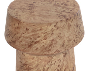 Sunpan Brie Sculptural Concrete End Table Faux Burl Finish Indoor Outdoor Round Accent 112720