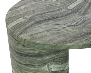 Sunpan Savinah Faux Marble Coffee Table Handcrafted Concrete with Sage Stone Veining Green 112725