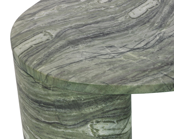 Sunpan Savinah Faux Marble Coffee Table Handcrafted Concrete with Sage Stone Veining Green 112725