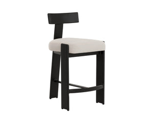 Sunpan Titan Aluminum Frame Counter Stool with Cream Performance Fabric for Kitchen Islands 112726V