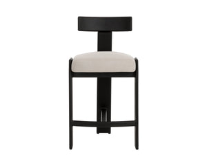 Sunpan Titan Aluminum Frame Counter Stool with Cream Performance Fabric for Kitchen Islands 112726V