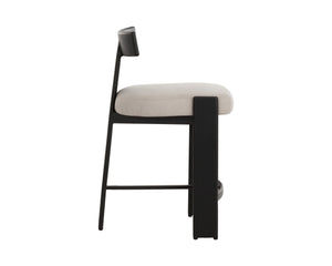Sunpan Titan Aluminum Frame Counter Stool with Cream Performance Fabric for Kitchen Islands 112726V