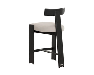 Sunpan Titan Aluminum Frame Counter Stool with Cream Performance Fabric for Kitchen Islands 112726V