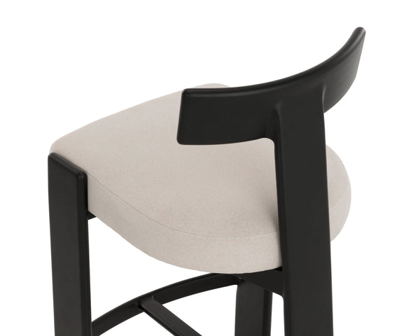 Sunpan Titan Aluminum Frame Counter Stool with Cream Performance Fabric for Kitchen Islands 112726V