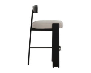 Sunpan Titan Upholstered Barstool with Aluminum Frame for Kitchen Island or Bar 112727V
