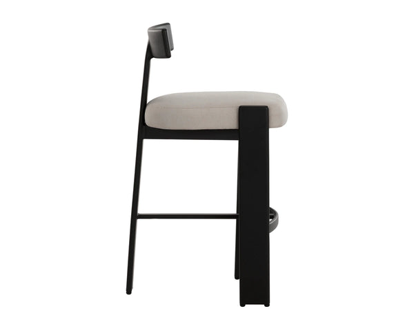 Sunpan Titan Upholstered Barstool with Aluminum Frame for Kitchen Island or Bar 112727V
